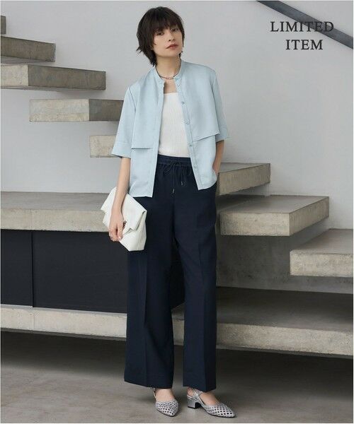 L size ONWARD(大きいサイズ) / エルサイズオンワード シャツ・ブラウス | 【WEB限定・接触冷感・速乾・洗える】シルキーツイル 半袖クロップドシャツ | 詳細6