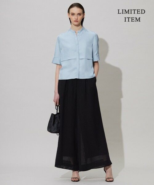 L size ONWARD(大きいサイズ) / エルサイズオンワード シャツ・ブラウス | 【WEB限定・接触冷感・速乾・洗える】シルキーツイル 半袖クロップドシャツ | 詳細8