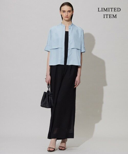 L size ONWARD(大きいサイズ) / エルサイズオンワード シャツ・ブラウス | 【WEB限定・接触冷感・速乾・洗える】シルキーツイル 半袖クロップドシャツ | 詳細9