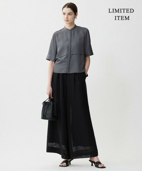 L size ONWARD(大きいサイズ) / エルサイズオンワード シャツ・ブラウス | 【WEB限定・接触冷感・速乾・洗える】シルキーツイル 半袖クロップドシャツ | 詳細14