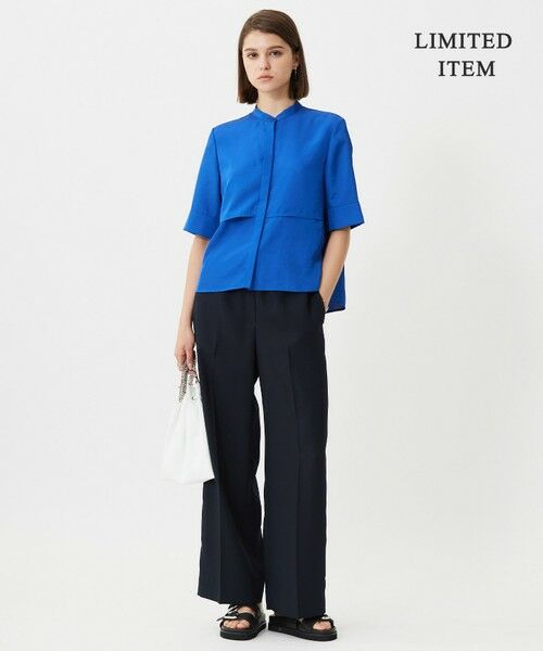 L size ONWARD(大きいサイズ) / エルサイズオンワード シャツ・ブラウス | 【WEB限定・接触冷感・速乾・洗える】シルキーツイル 半袖クロップドシャツ | 詳細20