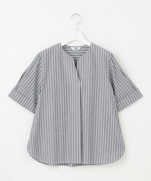 L size ONWARD(大きいサイズ) / エルサイズオンワード シャツ・ブラウス | 【洗える】BEZ 空羽ストライプ クルーネック ブラウス | 詳細6