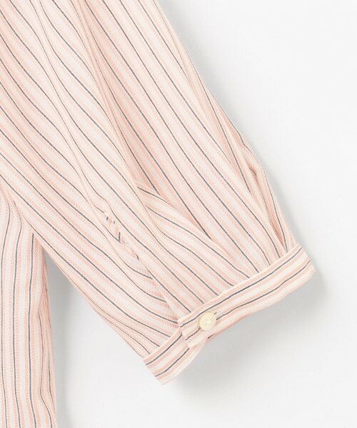 L size ONWARD(大きいサイズ) / エルサイズオンワード シャツ・ブラウス | 【洗える・接触冷感】ドビー強撚ストライプ スキッパー ブラウス | 詳細6