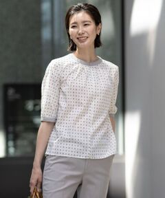 L size ONWARD(大きいサイズ) / エルサイズオンワード シャツ・ブラウス | 【洗える】ジオメトリックプリント ブラウス