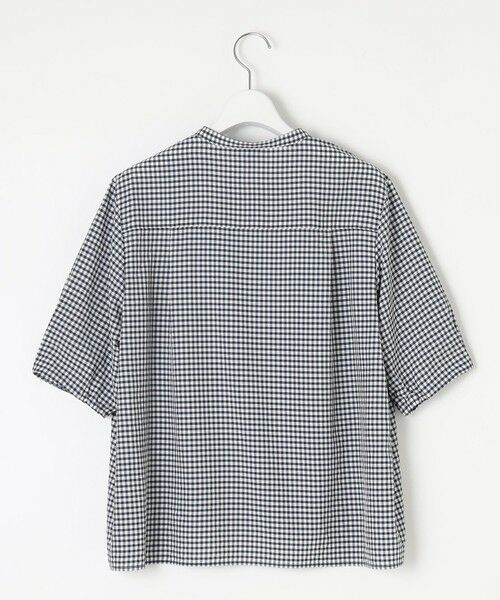 L size ONWARD(大きいサイズ) / エルサイズオンワード シャツ・ブラウス | 【洗える】アセVisギンガム バンドカラー ブラウス | 詳細5
