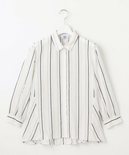 L size ONWARD(大きいサイズ) / エルサイズオンワード シャツ・ブラウス | 【洗える】SHEERストライプ ペプラム シャツ ブラウス | 詳細16