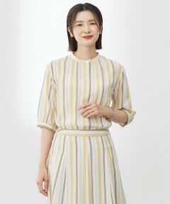 L size ONWARD(大きいサイズ) / エルサイズオンワード シャツ・ブラウス | 【洗える】ランダムストライプ ブラウス