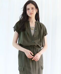 L size ONWARD(大きいサイズ) / エルサイズオンワード シャツ・ブラウス | 【SLOW/一部店舗限定】ブライトヴィンテージクロス タック ブラウス