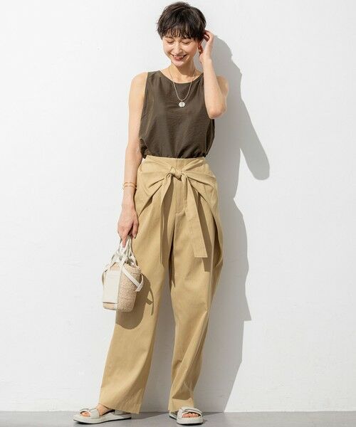 L size ONWARD(大きいサイズ) / エルサイズオンワード シャツ・ブラウス | 【SLOW/一部店舗限定】ブライトヴィンテージクロス ノースリーブ ブラウス | 詳細14