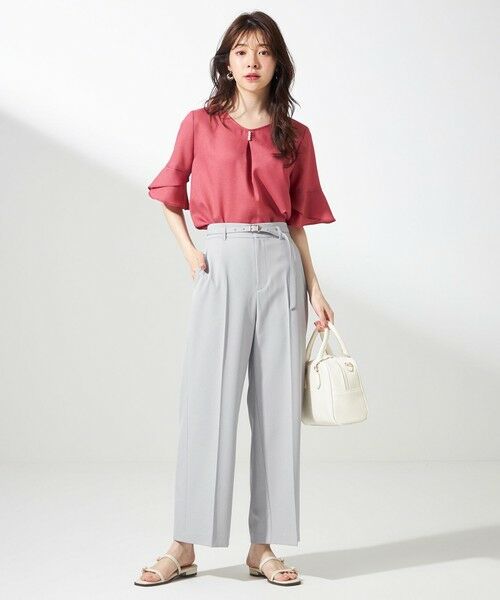 L size ONWARD(大きいサイズ) / エルサイズオンワード シャツ・ブラウス | 【接触冷感・UVカット・速乾】スムージーポリエステル フレアスリーブ ブラウス | 詳細2