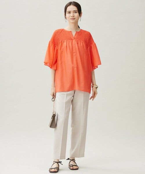 L size ONWARD(大きいサイズ) / エルサイズオンワード シャツ・ブラウス | 【洗える】シルクコットンローンスモッキング刺繍 ブラウス | 詳細2