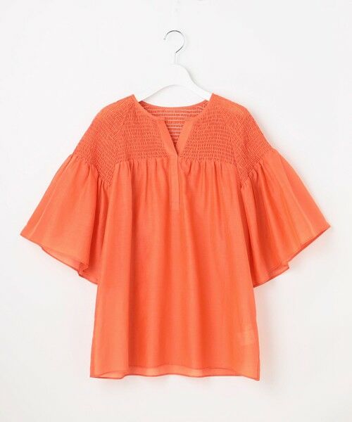 L size ONWARD(大きいサイズ) / エルサイズオンワード シャツ・ブラウス | 【洗える】シルクコットンローンスモッキング刺繍 ブラウス | 詳細4