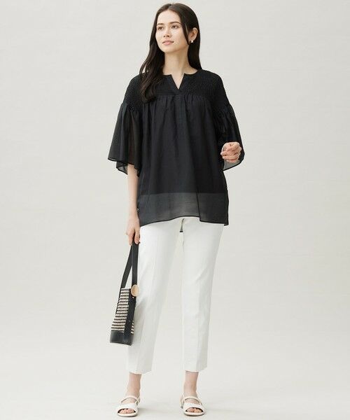 L size ONWARD(大きいサイズ) / エルサイズオンワード シャツ・ブラウス | 【洗える】シルクコットンローンスモッキング刺繍 ブラウス | 詳細13