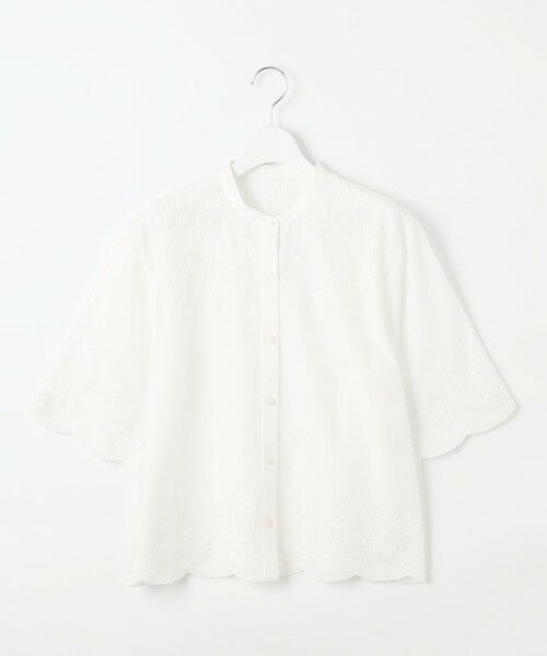 L size ONWARD(大きいサイズ) / エルサイズオンワード シャツ・ブラウス | 【カタログ掲載・接触冷感・洗える】エンブロイダリーローンシャツ ブラウス | 詳細3