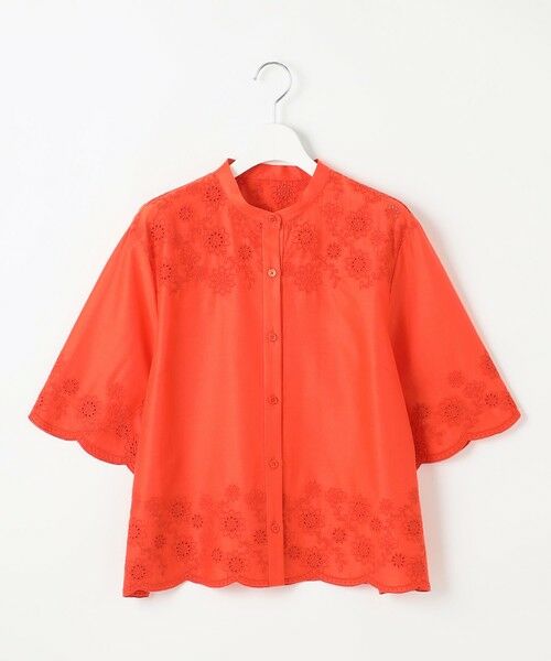 L size ONWARD(大きいサイズ) / エルサイズオンワード シャツ・ブラウス | 【カタログ掲載・接触冷感・洗える】エンブロイダリーローンシャツ ブラウス | 詳細6