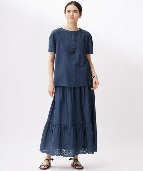 L size ONWARD(大きいサイズ) / エルサイズオンワード シャツ・ブラウス | 【接触冷感・洗える】エンブロイダリーローン Tブラウス | 詳細9