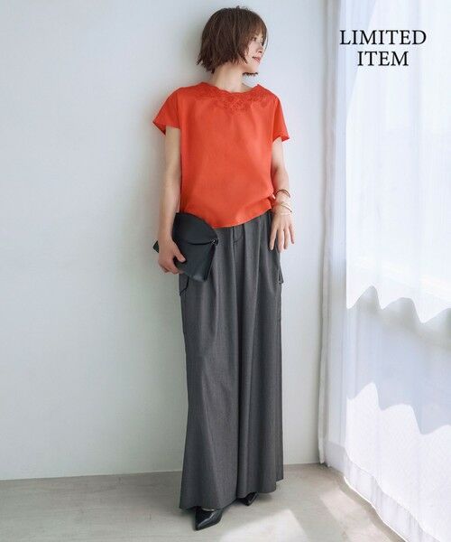 L size ONWARD(大きいサイズ) / エルサイズオンワード シャツ・ブラウス | 【WEB限定・接触冷感・洗える】エンブロイダリーローンプルオーバー ブラウス | 詳細4