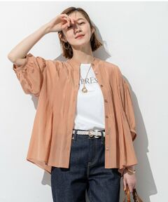 L size ONWARD(大きいサイズ) / エルサイズオンワード シャツ・ブラウス | 【接触冷感/速乾性/洗える】エアリーブライトローン タック ブラウス