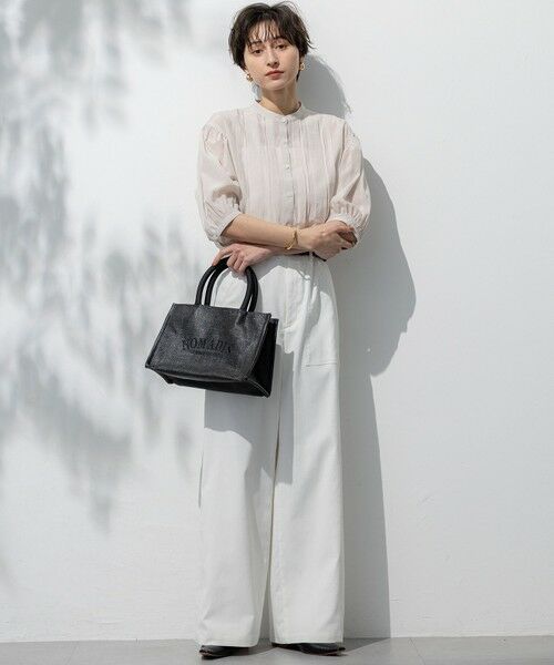 L size ONWARD(大きいサイズ) / エルサイズオンワード シャツ・ブラウス | 【接触冷感/速乾性/洗える】エアリーブライトローン タック ブラウス | 詳細12