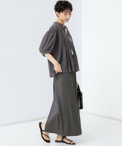 L size ONWARD(大きいサイズ) / エルサイズオンワード シャツ・ブラウス | 【接触冷感/速乾性/洗える】エアリーブライトローン タック ブラウス | 詳細15