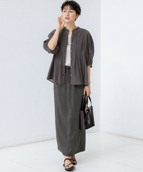 L size ONWARD(大きいサイズ) / エルサイズオンワード シャツ・ブラウス | 【接触冷感/速乾性/洗える】エアリーブライトローン タック ブラウス | 詳細14