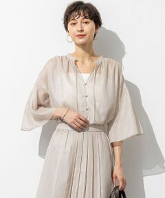 L size ONWARD(大きいサイズ) / エルサイズオンワード シャツ・ブラウス | 【洗える】ソフトシアーフィルム ギャザー ブラウス