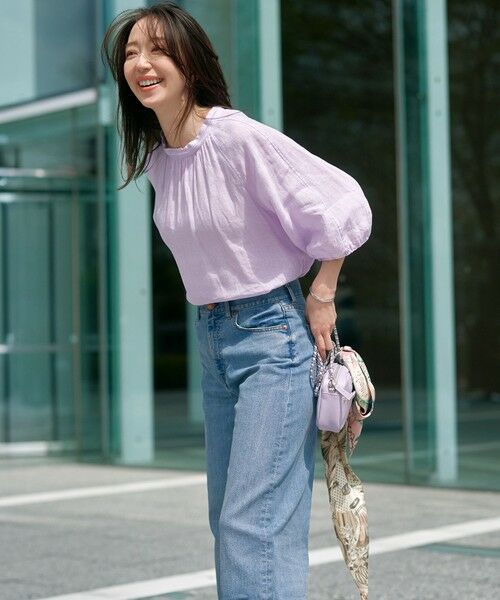 L size ONWARD(大きいサイズ) / エルサイズオンワード シャツ・ブラウス | 【洗える】LIBECOリネン ボリュームスリーブ ブラウス | 詳細11