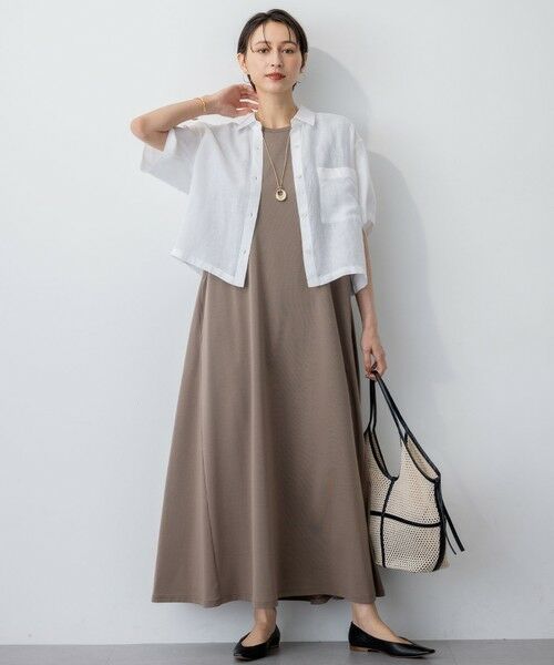 L size ONWARD(大きいサイズ) / エルサイズオンワード シャツ・ブラウス | 【Oggi7月号掲載/洗える】LIBECOリネン クロップド デザイン シャツ | 詳細3