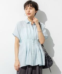 【洗える】LIBECOリネン タック デザイン シャツ