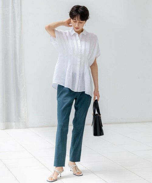 L size ONWARD(大きいサイズ) / エルサイズオンワード シャツ・ブラウス | 【洗える】LIBECOリネン タック デザイン シャツ | 詳細2