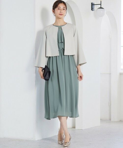 L size ONWARD(大きいサイズ) / エルサイズオンワード ノーカラージャケット | 【洗える】セレモニークロップド ジャケット | 詳細4