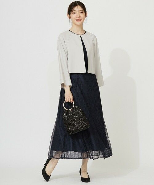 L size ONWARD(大きいサイズ) / エルサイズオンワード ノーカラージャケット | 【洗える】セレモニークロップド ジャケット | 詳細5