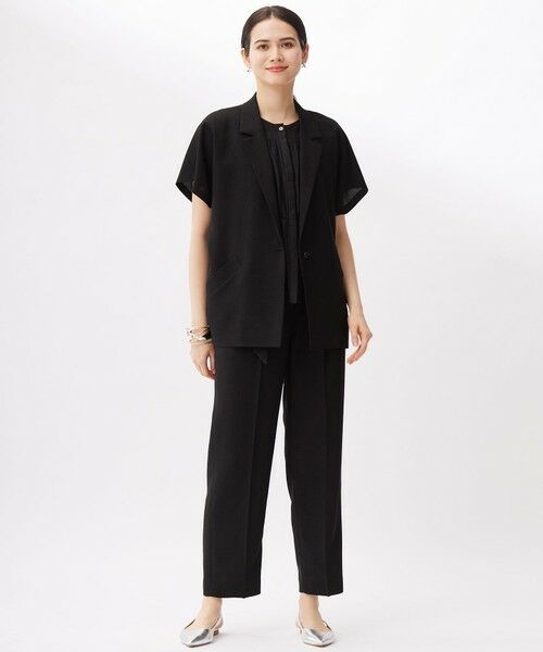 L size ONWARD(大きいサイズ) / エルサイズオンワード テーラードジャケット | 【セットアップ対応】ライトリネンライクショートスリーブ ジャケット | 詳細16