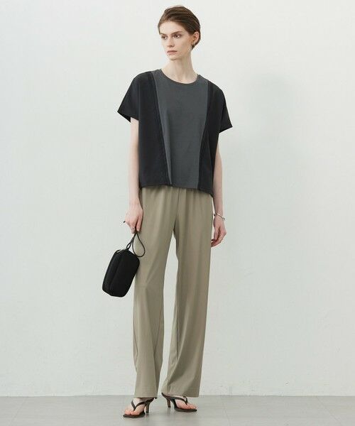 L size ONWARD(大きいサイズ) / エルサイズオンワード カットソー | 【接触冷感・UVケア・洗える】シルケットスムースコンビ バイカラーカットソー | 詳細4