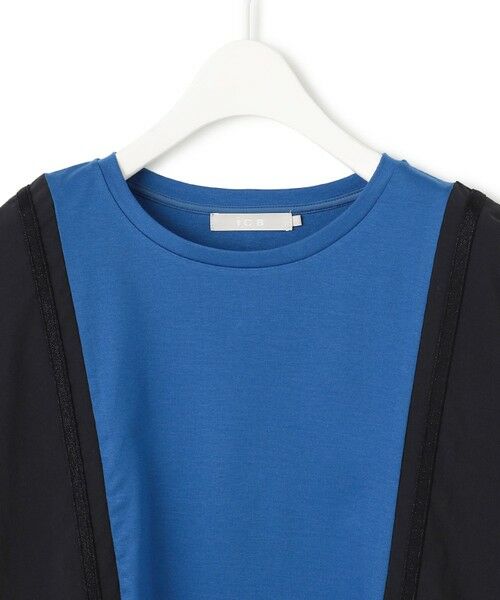 L size ONWARD(大きいサイズ) / エルサイズオンワード カットソー | 【接触冷感・UVケア・洗える】シルケットスムースコンビ バイカラーカットソー | 詳細13