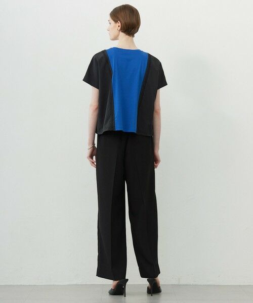 L size ONWARD(大きいサイズ) / エルサイズオンワード カットソー | 【接触冷感・UVケア・洗える】シルケットスムースコンビ バイカラーカットソー | 詳細10