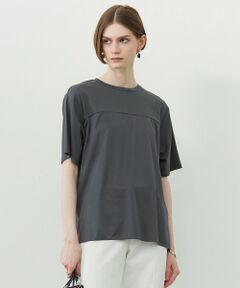 L size ONWARD(大きいサイズ) / エルサイズオンワード カットソー | 【接触冷感・UVケア・洗える】シルケットスムースコンビ Tブラウスカットソー