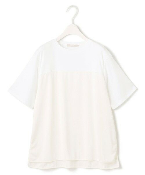 L size ONWARD(大きいサイズ) / エルサイズオンワード カットソー | 【接触冷感・UVケア・洗える】シルケットスムースコンビ Tブラウスカットソー | 詳細4