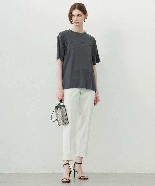 L size ONWARD(大きいサイズ) / エルサイズオンワード カットソー | 【接触冷感・UVケア・洗える】シルケットスムースコンビ Tブラウスカットソー | 詳細5