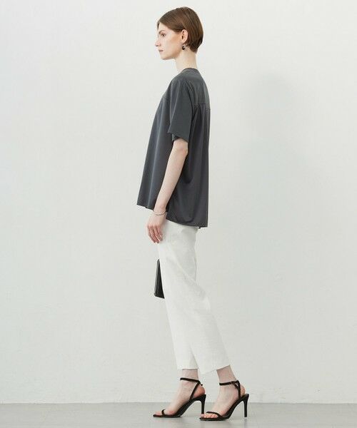 L size ONWARD(大きいサイズ) / エルサイズオンワード カットソー | 【接触冷感・UVケア・洗える】シルケットスムースコンビ Tブラウスカットソー | 詳細6