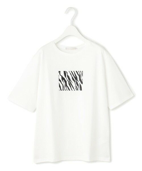 接触冷感・UVケア・洗える】ゼブラ柄 TEE （カットソー）｜L