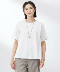 L size ONWARD(大きいサイズ) / エルサイズオンワード カットソー | 【洗える】コットンスムース バック プリーツ カットソー