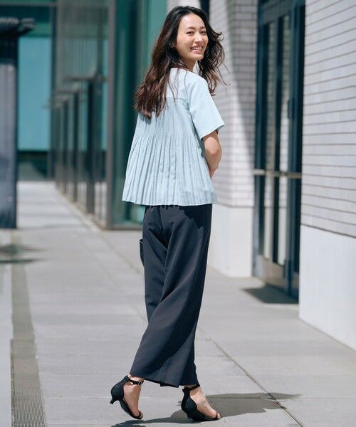 L size ONWARD(大きいサイズ) / エルサイズオンワード カットソー | 【洗える】コットンスムース バック プリーツ カットソー | 詳細7