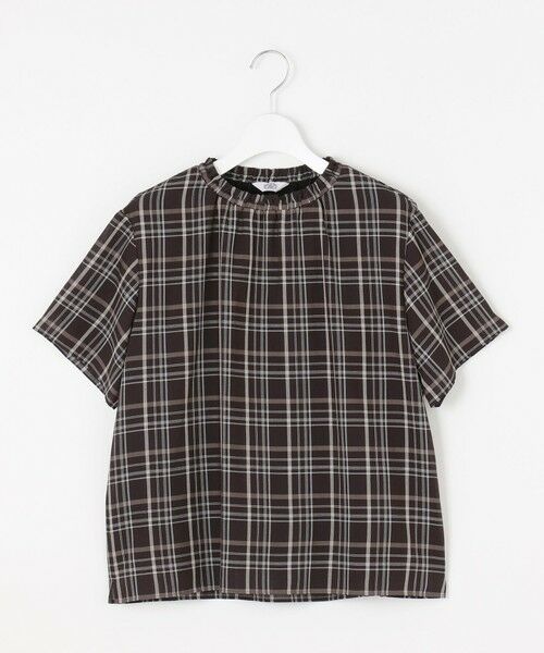 L size ONWARD(大きいサイズ) / エルサイズオンワード カットソー | 【洗える】シアーストライプ＆チェック ブラウスライク カットソー | 詳細21