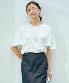 L size ONWARD(大きいサイズ) / エルサイズオンワード カットソー | 【洗える・接触冷感】プレーティングジャージー ケープ風 カットソー