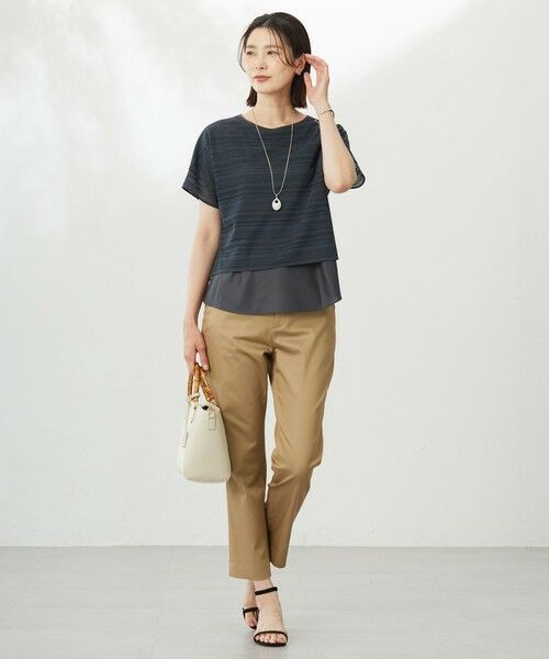 L size ONWARD(大きいサイズ) / エルサイズオンワード カットソー | 【WEB限定カラーあり・洗える】レースドッキング カットソー | 詳細1