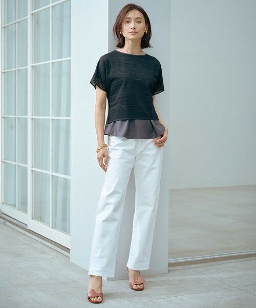 L size ONWARD(大きいサイズ) / エルサイズオンワード カットソー | 【WEB限定カラーあり・洗える】レースドッキング カットソー | 詳細14