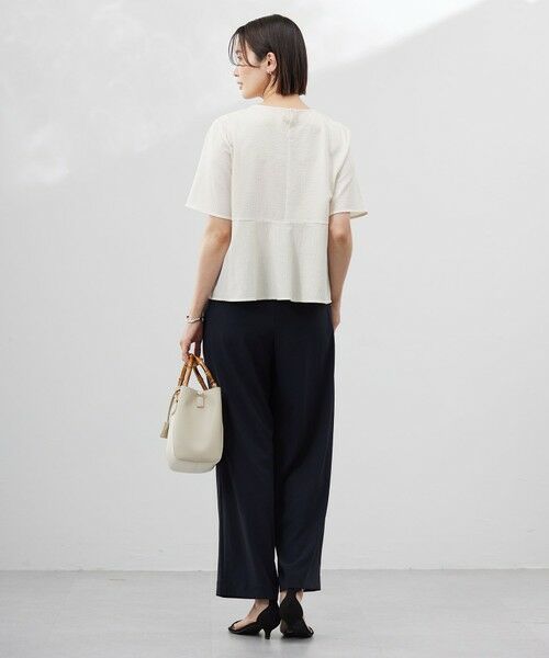 L size ONWARD(大きいサイズ) / エルサイズオンワード カットソー | 【洗える・抗菌防臭・吸水速乾】サッカージャージー ペプラム カットソー | 詳細7