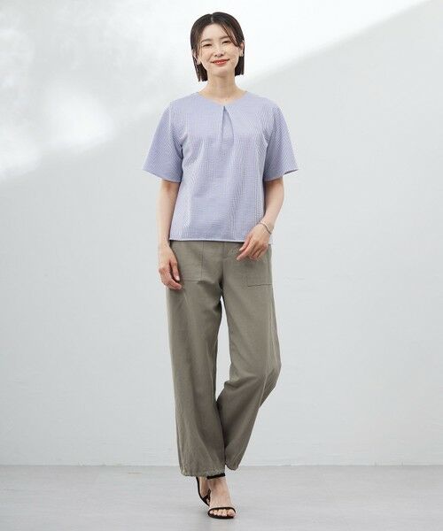 L size ONWARD(大きいサイズ) / エルサイズオンワード カットソー | 【洗える・抗菌防臭・吸水速乾】サッカージャージー ペプラム カットソー | 詳細15