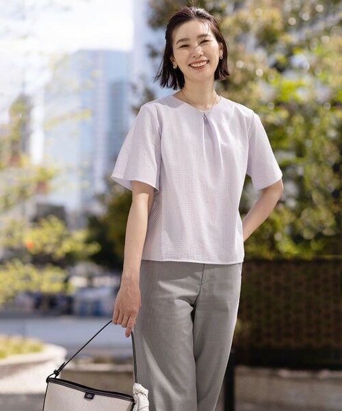 L size ONWARD(大きいサイズ) / エルサイズオンワード カットソー | 【洗える・抗菌防臭・吸水速乾】サッカージャージー ペプラム カットソー | 詳細18